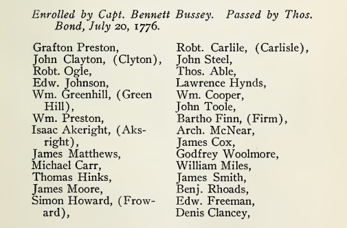 Capt. Bennett Bussey muster